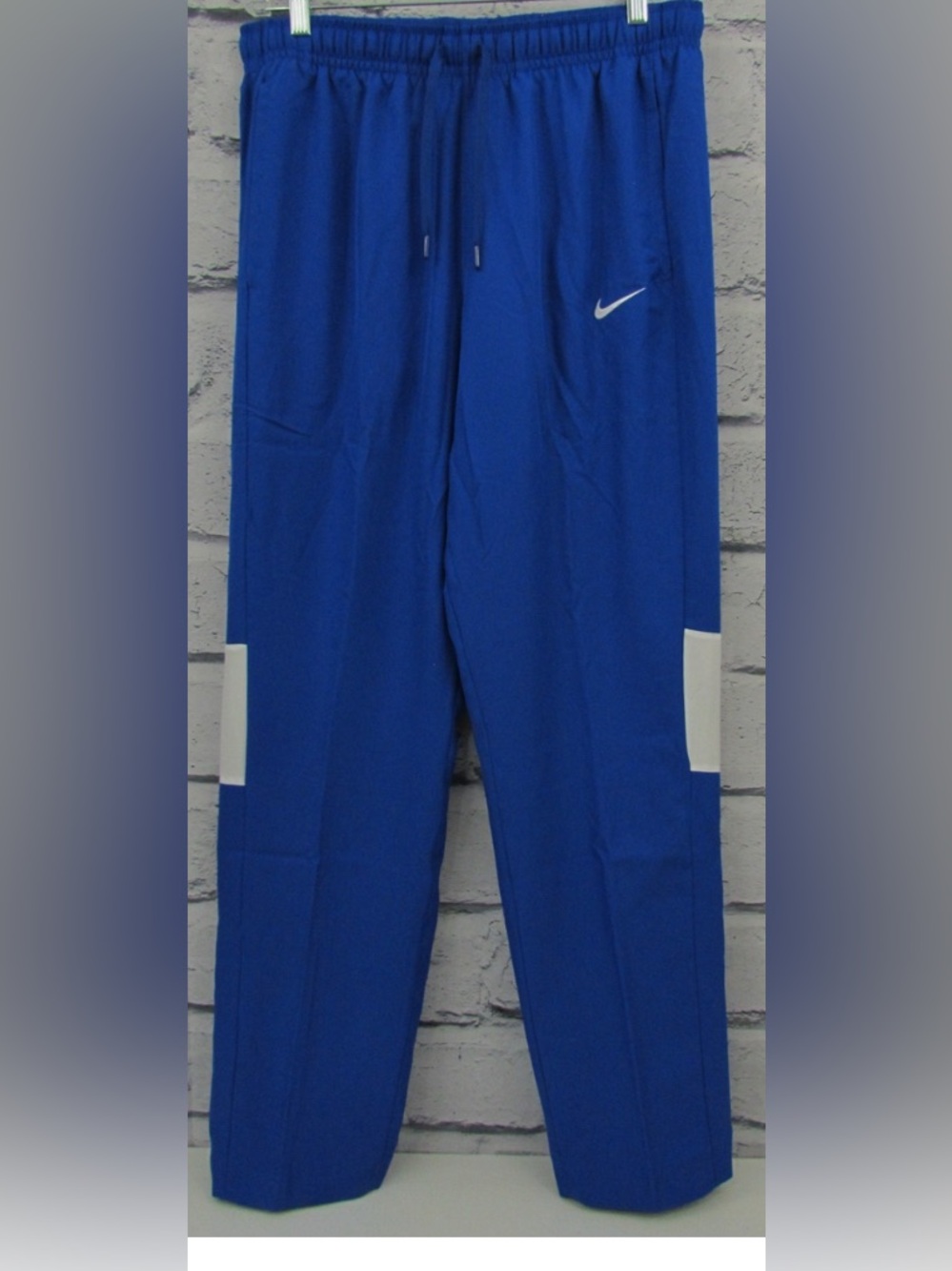 Nike Royal Blue Men’s Track Joggers Warm Up Pants dry fit with White Accents